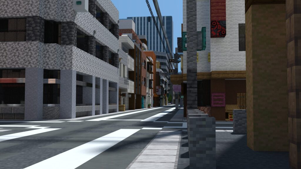 マイクラでつくった街の生活道路