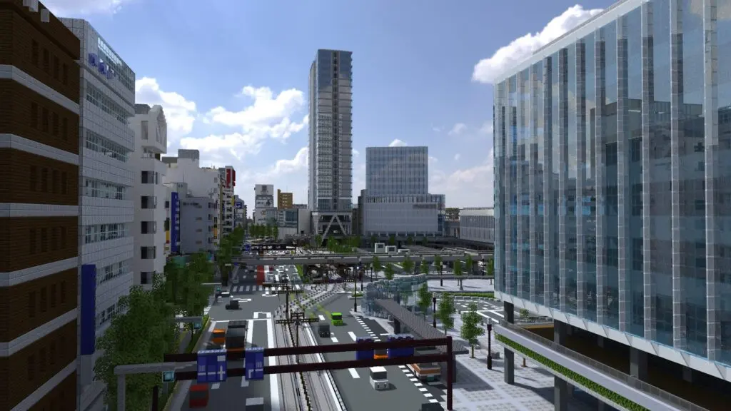 マイクラ 駅前 街並み