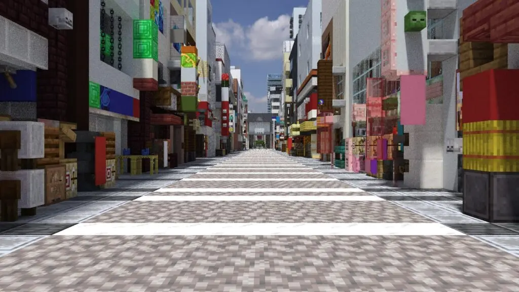 マイクラ　商店街　街並み