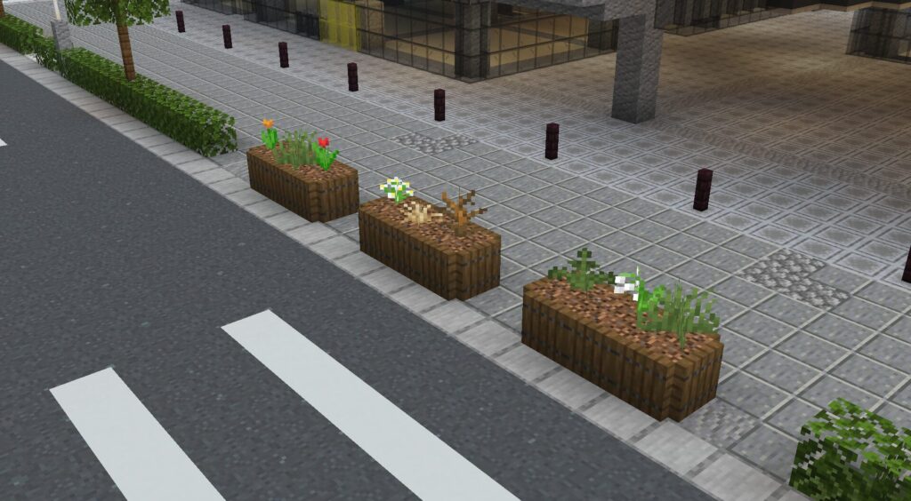 マイクラ　花壇　プランター