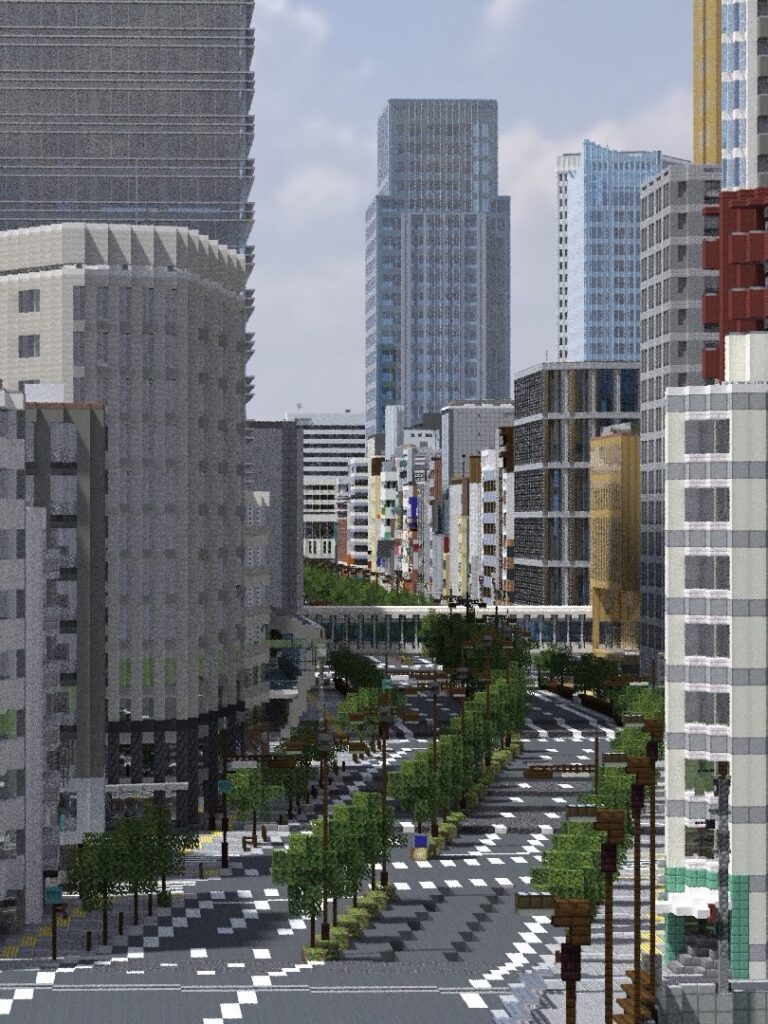 マイクラ都市の戦災復興街路